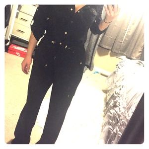 CACHE BLACK & GOLD JUMPSUIT