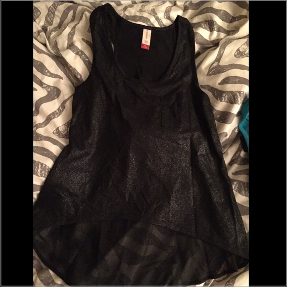Cute black tank top with sheer back-NWOT