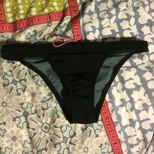 Black tie strap bathing suit bottoms