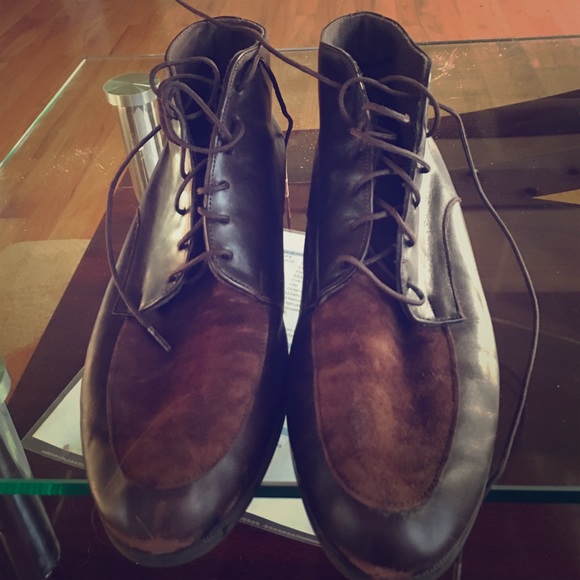 brown laced booties - size 9