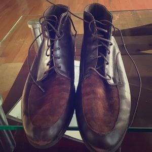 brown laced booties - size 9