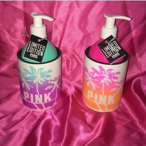 limited edition VS PINK lotion/koozie set