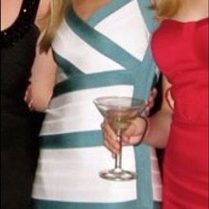 Herve Leger striped bandage mini dress