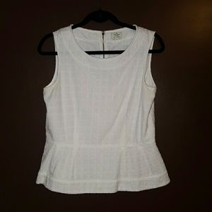 Kate Spade White Peplum Top