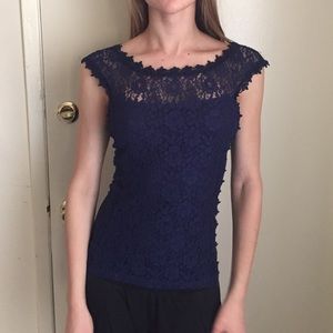 Express blue lace top