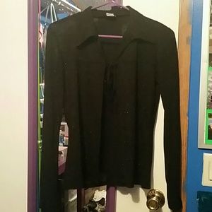 Black sparkly, sheer jacket/blouse