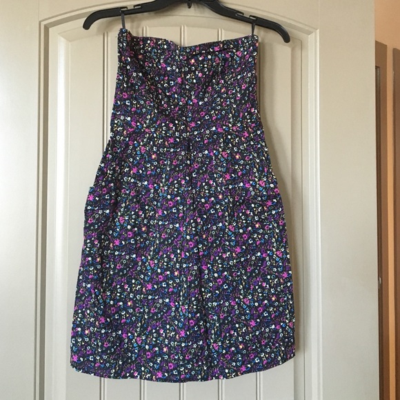 Strapless floral dress