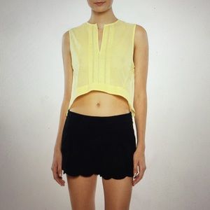 St. Roche ivory cotton & silk shorts and crop top