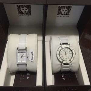 Two NIB Anne Klein ceramic collection watches