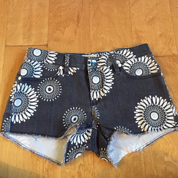 Floral Denim Roxy Shorts