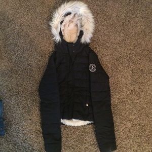 Abercrombie and Fitch Down Fur Coat