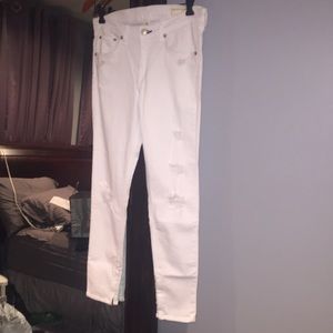 Rag & Bone ripped white skinny Capri