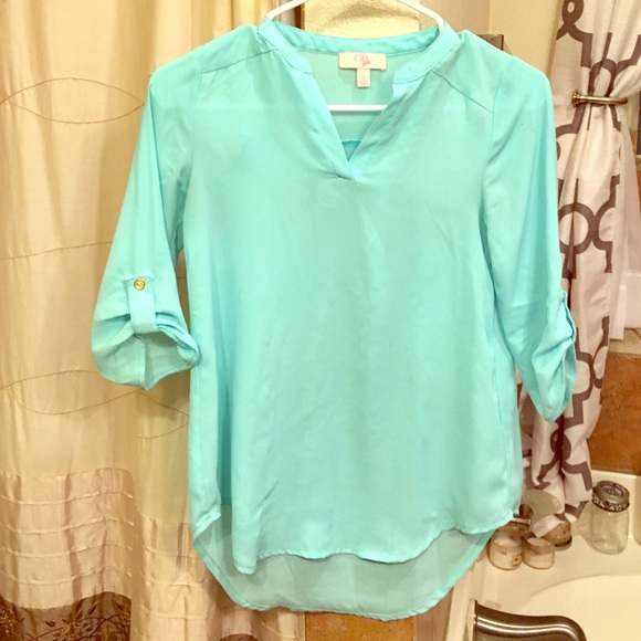 Turquoise sheer top