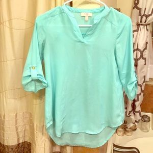 Turquoise sheer top