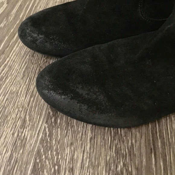 Black Over the Knee Suede Boots - Picture 2 of 4