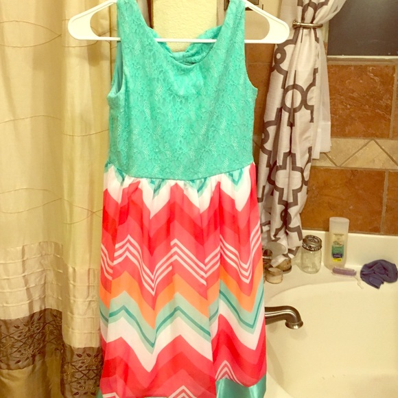 Real and chevron dress
