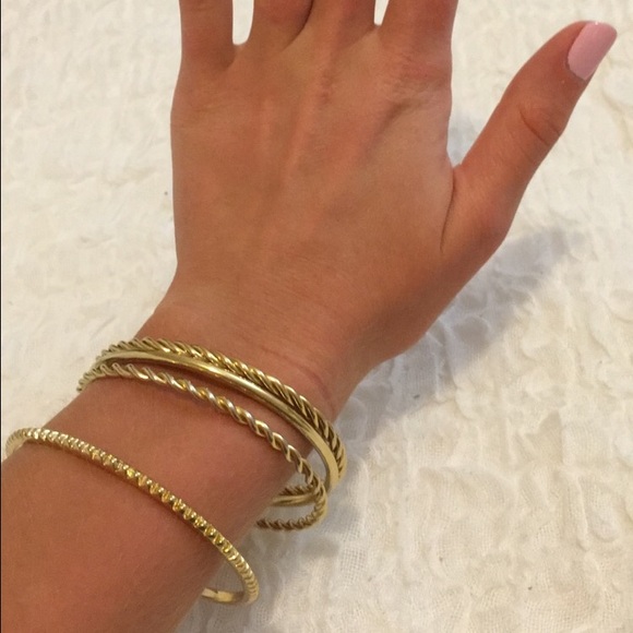 J. Crew Jewelry 4 Jcrew Gold Bangles Poshmark