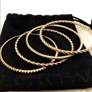 4 J.Crew gold bangles
