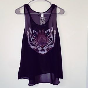 Black Animal Tank Top