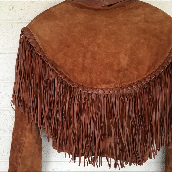 Vintage Jackets & Blazers - Vintage leather fringe oversized jacket