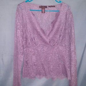 Bandolino sheer lace top