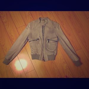 Beige Doma Leather Jacket