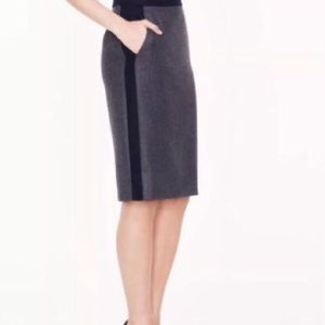 J.Crew No.2 Pencil Wool Gray w/Navy Accents Sz.00