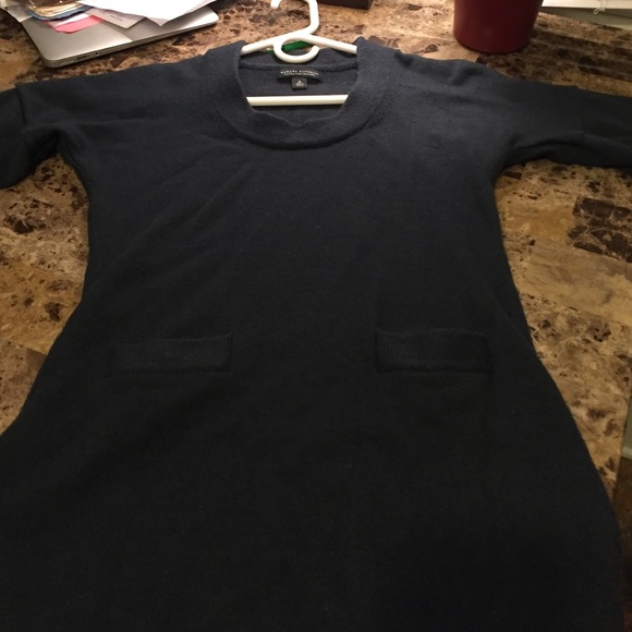 3 quarter length cashmere sweater dress w/pockets