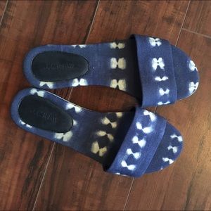 J. Crew fabric slide sandals.