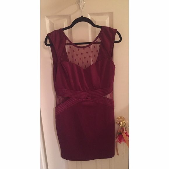 Cut Out Burgundy Party Dress- New Year's Eve