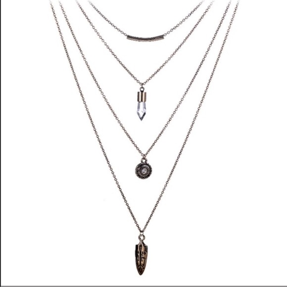 Gold Layered Necklace - Picture 2 of 3