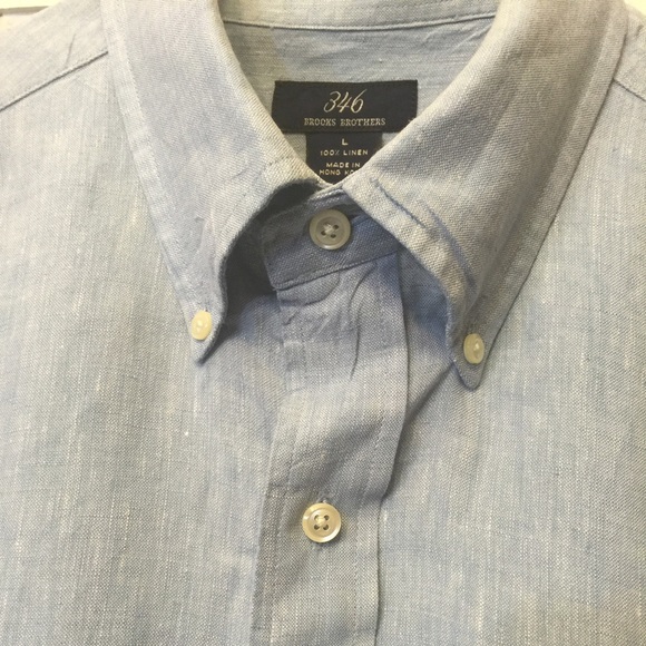 Men's Brooks Brothers Linen Shirt - Picture 3 of 3