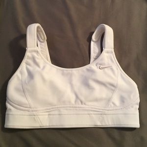 Nike dri fit white sports bra