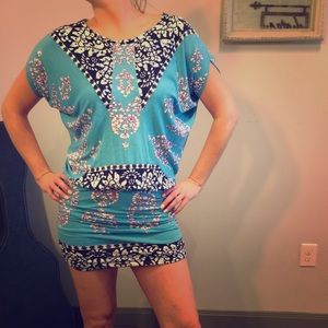 Tropical summer Nicole Miller cotton dress