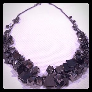 Silver/charcoal hardware necklace