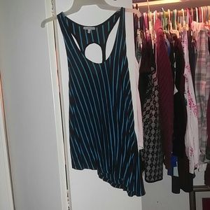 Black and blue striped tank
