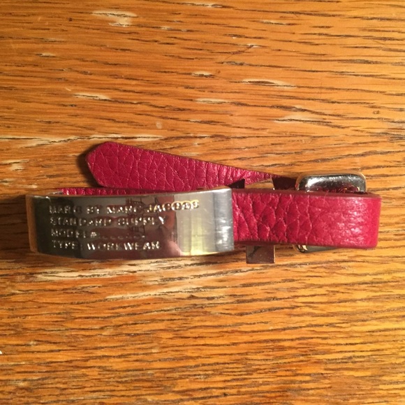 Marc by Marc Jacobs red leather belt bracelet