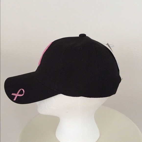 Women's black Pink Breast Cancer Awareness Hat Cap - Picture 2 of 4