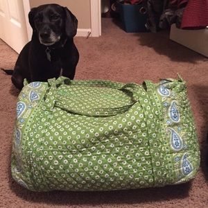 Retired apple green Vera Bradley large duffle bag