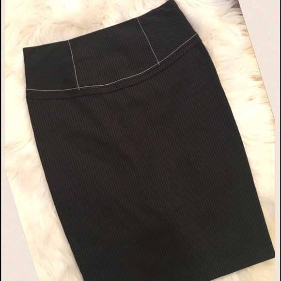 XOXO Pinstripe pencil skirt