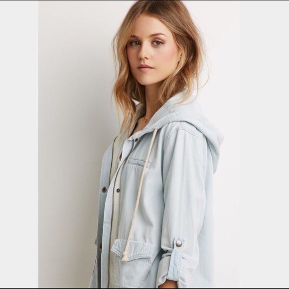Urban Outfitters Hooded Jean Jacket