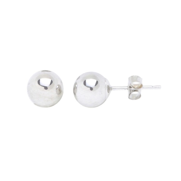 Solid 14k White Gold Stud Earrings.