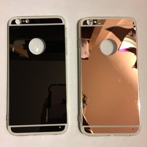 Black rose gold case iPhone 6 Plus mirror bundle