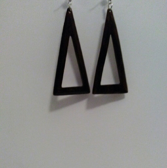 Triangular long earrings - Picture 2 of 3