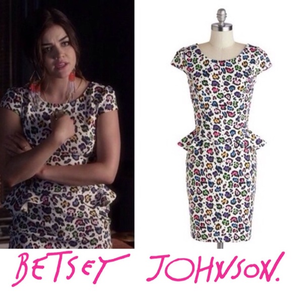 As seen on PLL, multi color cheetah peplum dress