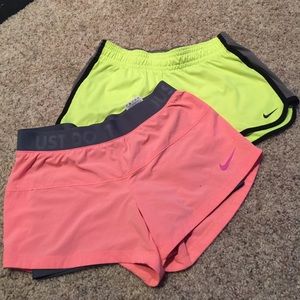 Nike lot of shorts. Size xs and s