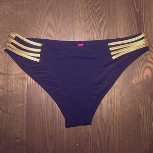 Victoria's Secret Black & Gold suit bottoms.