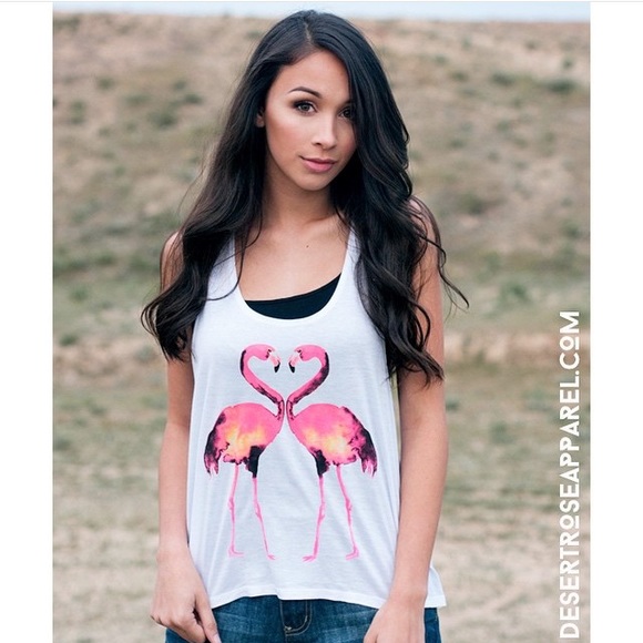 Airbrush Watercolor Flamingo Trapeze Muscle Tank