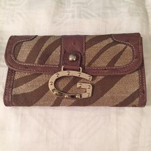 Guess Brown Zebra Trifold Wallet