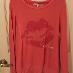 Peace Love World passion pink comfy sweater